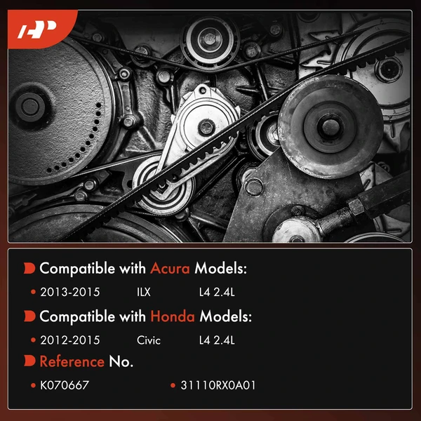 66.73 inch Serpentine Belt for Honda Civic 2012-2015 Acura ILX 2013-2015