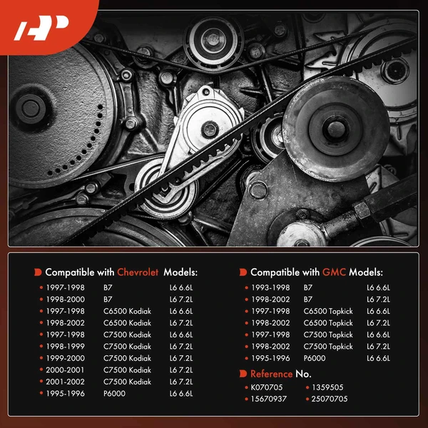 70.57 inch Serpentine Belt for Chevrolet C6500 Kodiak C7500 Kodiak 6.6L 7.2L GMC