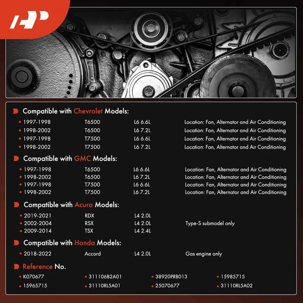 67.71 inch Serpentine Belt for Honda Accord 2018-2022 Acura RDX TSX RSX Chevy GMC