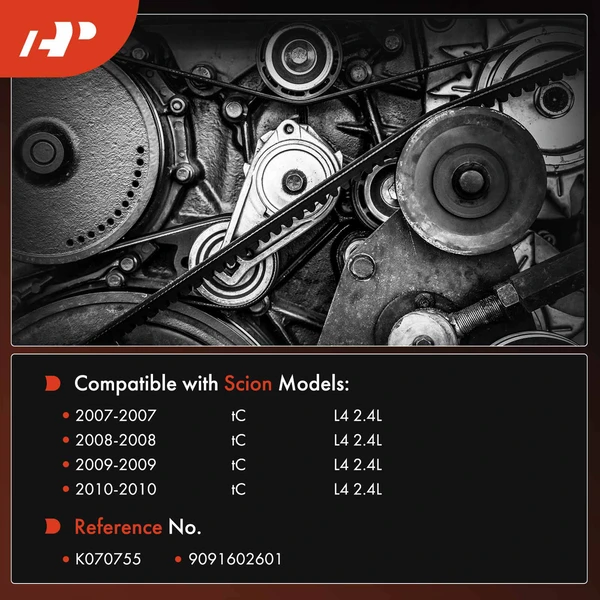 75.56 inch Serpentine Belt for Scion tC 2007-2010 L4 2.4L GAS Coupe 9091602601