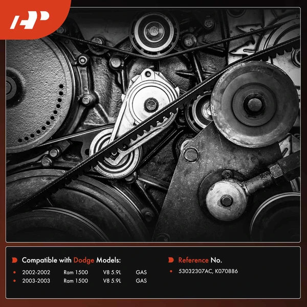 88.61 inch Serpentine Belt for Dodge Ram 1500 2002 2003 V8 5.9L GAS OHV