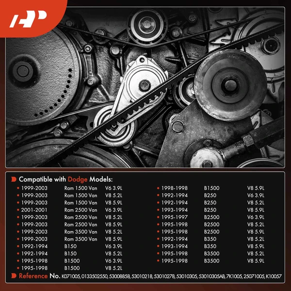 100.54 inch Serpentine Belt for Dodge Ram 1500 Van 1999-2003 B150 B1500 B250 B350