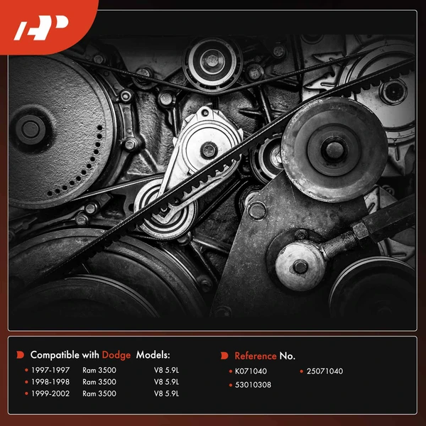 104 inch Serpentine Belt for Dodge Ram 3500 1997-2002 V8 5.9L