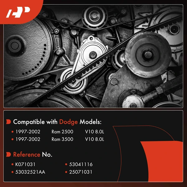 103.1 inch Serpentine Belt for Dodge Ram 2500 Ram 3500 1997-2002 V10 8.0L GAS