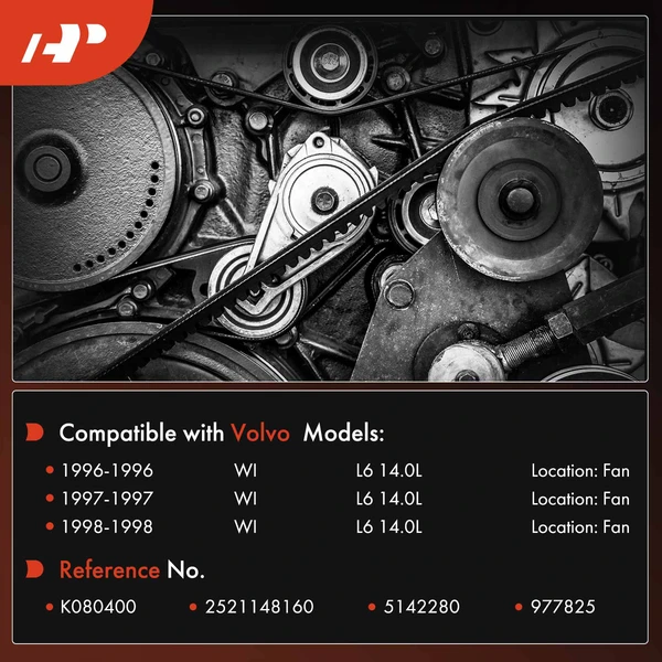 40.13 inch Fan Serpentine Belt for Volvo WI 1996-1998 14.0L Diesel