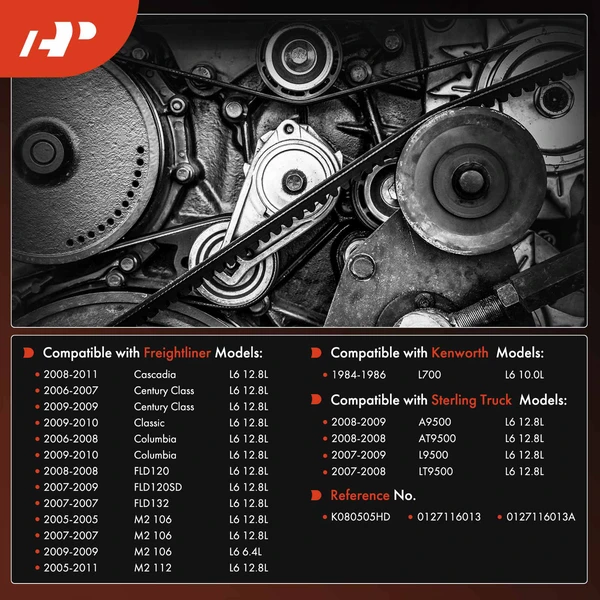50.49 inch Heavy Duty Serpentine Belt for Freightliner M2 Peterbilt Sterling Truck