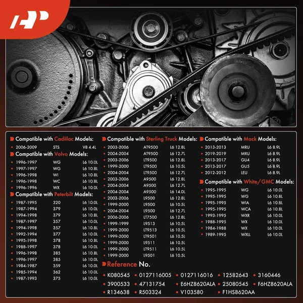 54.5 inch Serpentine Belt for Cadillac STS Volvo Peterbilt Sterling Truck White GMC