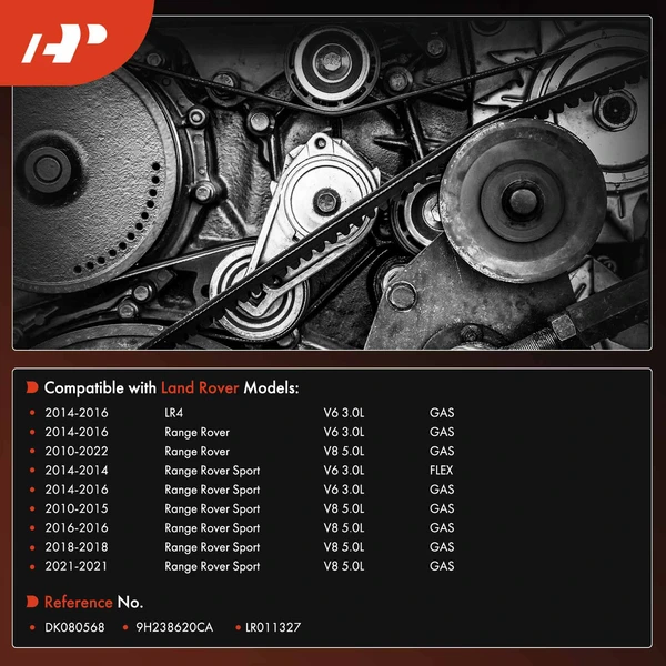 56.85 inch Serpentine Belt for Land Rover Range Rover 2010-2022 LR4 Range Rover Sport