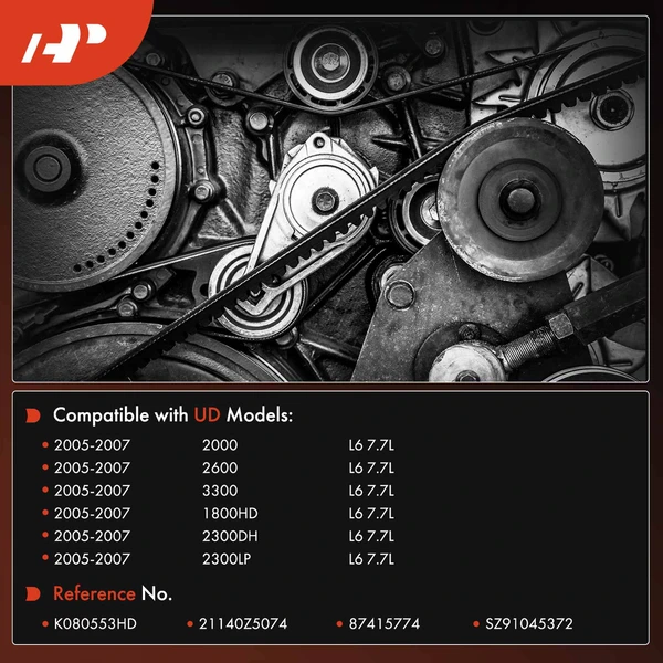 55.28 inch Heavy Duty Serpentine Belt for UD 2000 2600 3300 1800HD 2300DH 2300LP