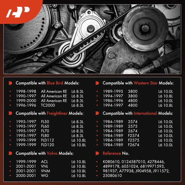 61.22 inch Serpentine Belt for Freightliner FL50 FL60 Volvo Blue Bird Western Star