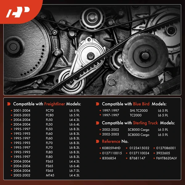 59.4 inch Heavy Duty Serpentine Belt for Freightliner Sterling Truck Blue Bird