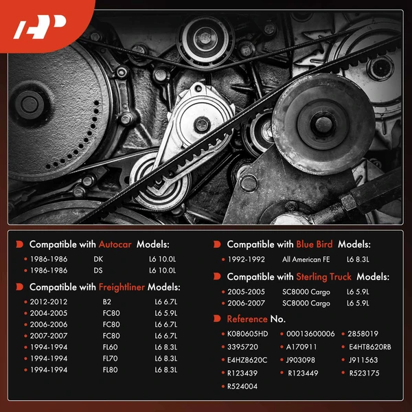 60.59 In. Heavy Duty Serpentine Belt for Ford CL9000 L9000 Freightliner Autocar