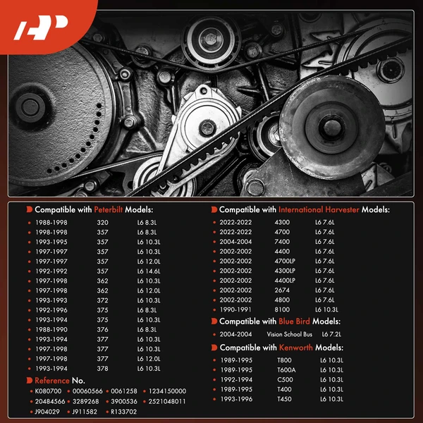 69.88 inch Serpentine Belt for Peterbilt Kenworth Blue Bird International Harvester