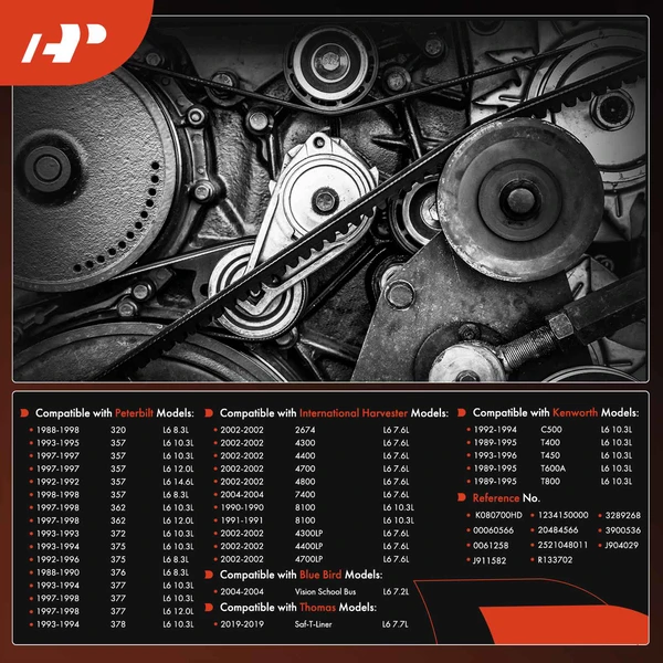 69.88 inch Heavy Duty Serpentine Belt for International Harvester Peterbilt Thomas