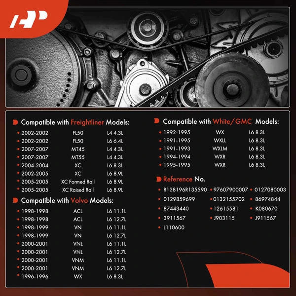 66.98 inch Serpentine Belt for Volvo VN VNL VNM Freightliner FL50 Volvo White GMC