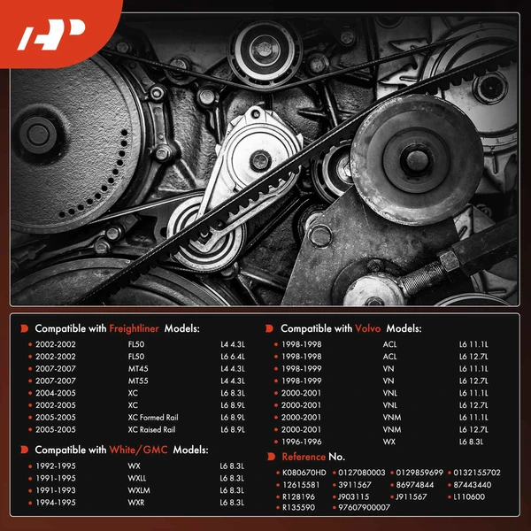 66.98 inch Heavy Duty Serpentine Belt for Freightliner FL50 MT55 Volvo White GMC