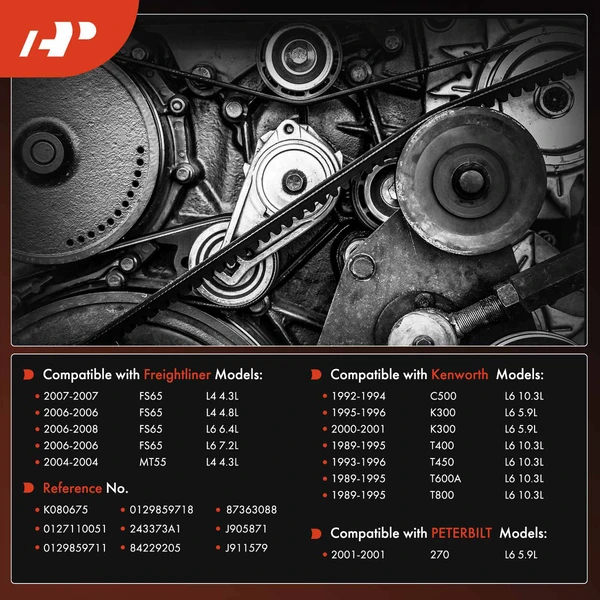 67.49 inch Serpentine Belt for Kenworth T800 T600A C500 Freightliner MT55 Peterbilt