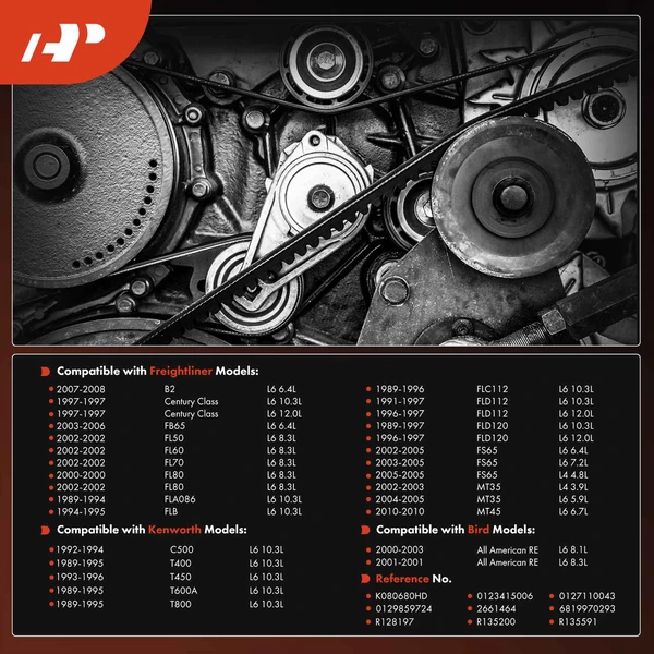 68 inch Heavy Duty Serpentine Belt for Freightliner B2 FL60 FLD120 Kenworth C500