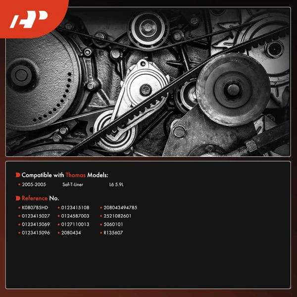 78.47 inch Heavy Duty Serpentine Belt for Freightliner Sterling Truck Western Star