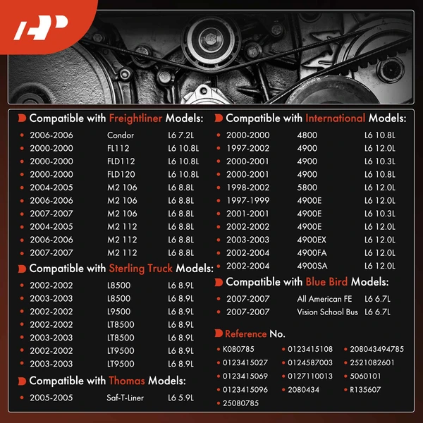 78.47 inch Serpentine Belt for Blue Bird Freightliner Sterling Truck Western Star