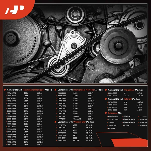 75.87 inch Heavy Duty Serpentine Belt for International Harvester Western Star