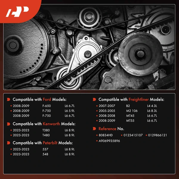 83.46 inch Heavy Duty Serpentine Belt for Ford F-650 F-750 Freightliner Kenworth