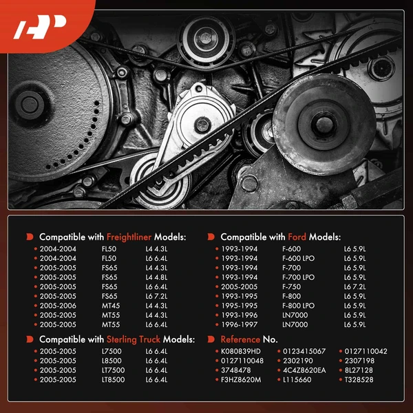 83.84 inch Heavy Duty Serpentine Belt for Ford F-600 F-700 F-750 F-800 Freightliner