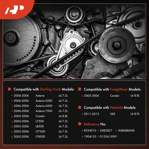 88.54 inch Heavy Duty Serpentine Belt for Sterling Truck L7500 L8500 Freightliner