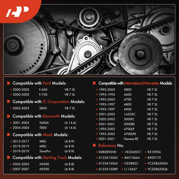 89.28 inch Heavy Duty Serpentine Belt for Ford F-650 F-750 International Harvester