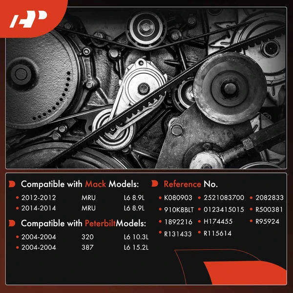 90.31 inch Serpentine Belt for Mack MRU 2012 2014 Peterbilt 320 387 2004 Truck