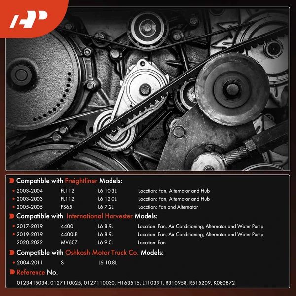 87.23 Inches Serpentine Belt for International Harvester 4400 4400LP Freightliner FS65