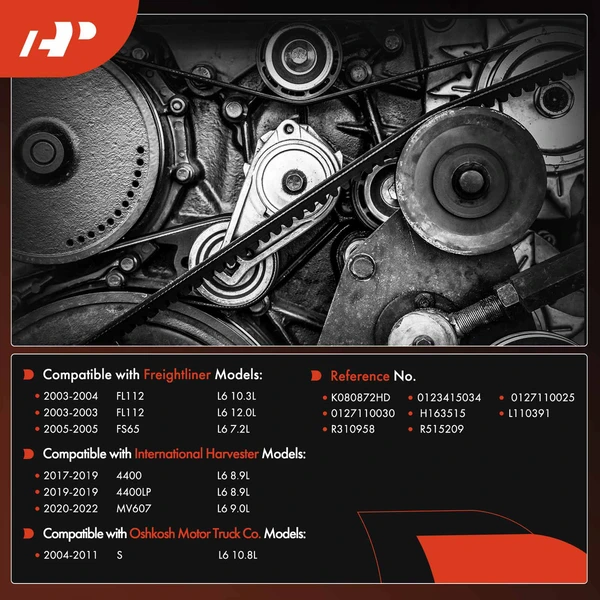 87.23 inch Heavy Duty Serpentine Belt for International Harvester 4400 Freightliner