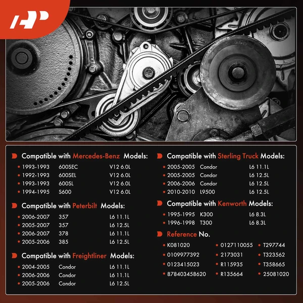 102 inch Serpentine Belt for Mercedes-Benz 600SEC 600SL 1993 600SEL S600 Kenworth