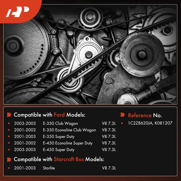 120.75 inch Serpentine Belt for Ford E-350 Club Wagon E-350 E-450 Super Duty V8 7.3L