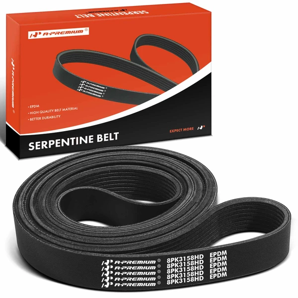 124.31 inch Heavy Duty Serpentine Belt 8-Rib for Ram 2500 3500 4500 5500 2013-2018