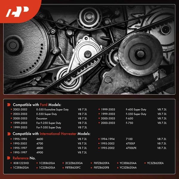 122.17 inch Heavy Duty Serpentine Belt for Ford F250 350 450 550 Super Duty 99-03