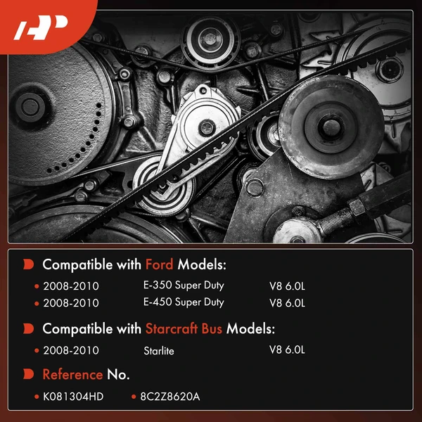 130.42 inch Heavy Duty Serpentine Belt for Ford E-350 Super Duty Starcraft Bus 6.0L