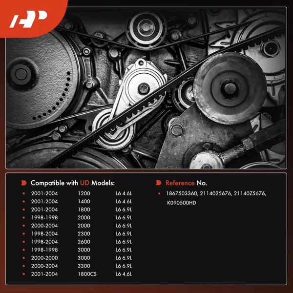 49.91 inch Heavy Duty Serpentine Belt for UD 1200 1400 1800 2000 2300 2600 3000 3300