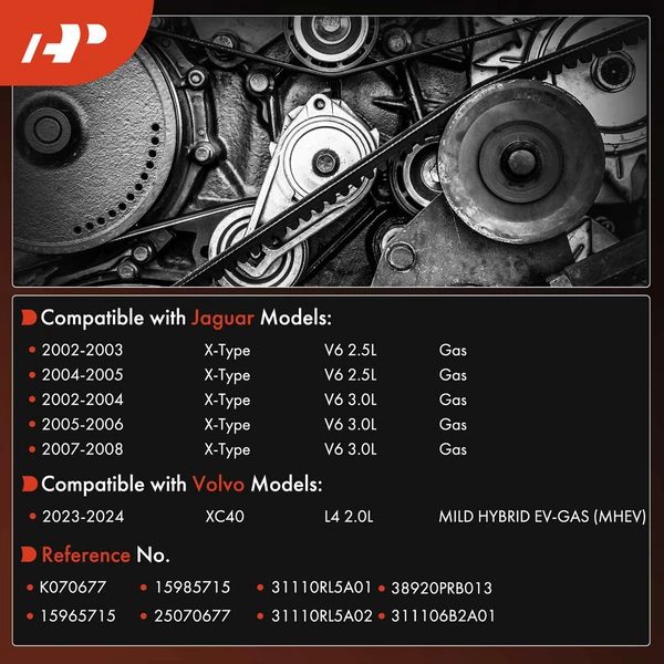 23.18 inch Water Pump Serpentine Belt for Jaguar X-Type 2002-2008 Gas Volvo XC40