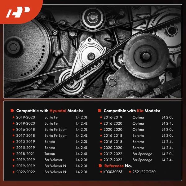 30.35 inch Serpentine Belt for Hyundai Sonata 2015-2019 Santa Fe Kia Optima Sorento