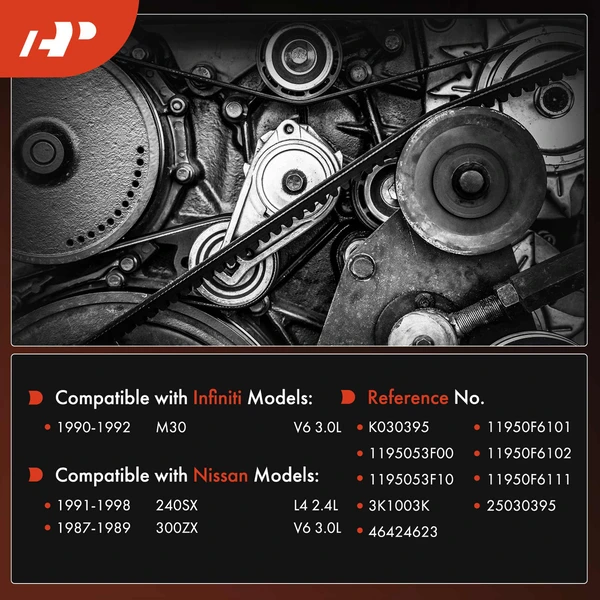 39.64 inch Serpentine Belt for Nissan 300ZX 1987-1989 240SX 1991-1998 INFINITI M30