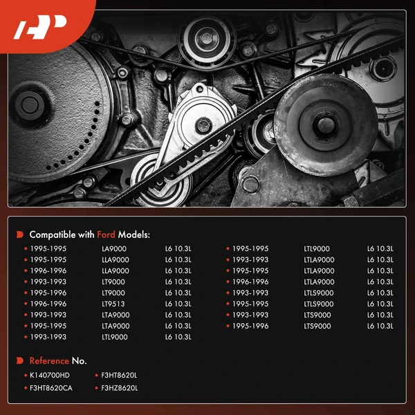 69.88 inch Heavy Duty Serpentine Belt for Ford L Series Truck 1993 1995-1996 10.3L