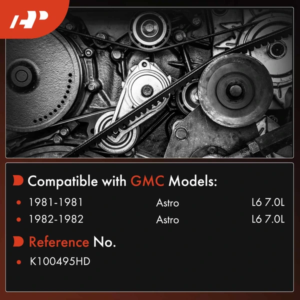 49.61 inch Fan Heavy Duty Serpentine Belt for GMC Astro 1981-1982 L6 7.0L DIESEL