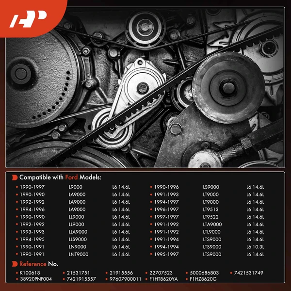 61.83 inch Fan Serpentine Belt for Ford L Series Truck L9000 LTS9000 1990-1997