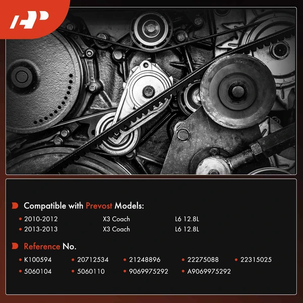 59.4 inch Serpentine Belt for Prevost X3 Coach 2010-2013 12.8L DIESEL