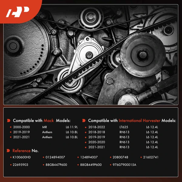 60 inch Fan Heavy Duty Serpentine Belt for International Harvester LT625 Mack MR