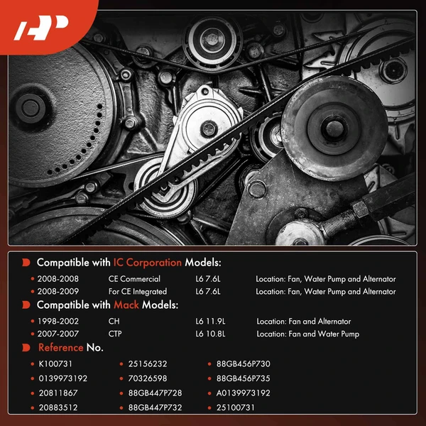 73.09 inch Serpentine Belt for IC Corporation CE Commercial Mack CH CTP Diesel