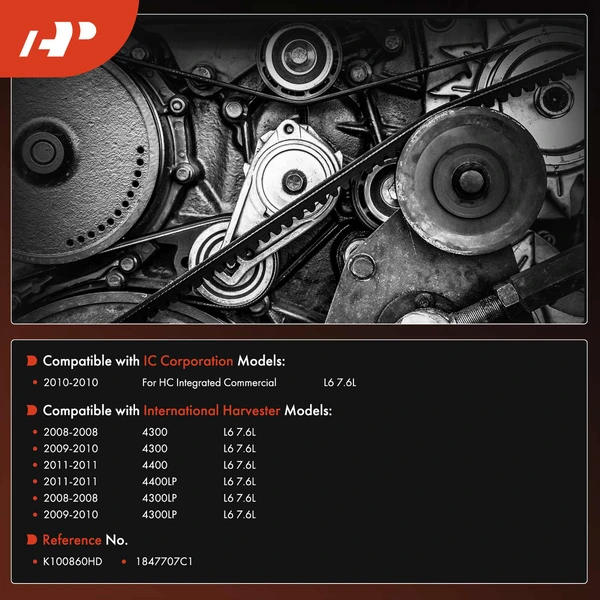 86.08 inch Heavy Duty Serpentine Belt for International 4300 08-10 IC Corporation