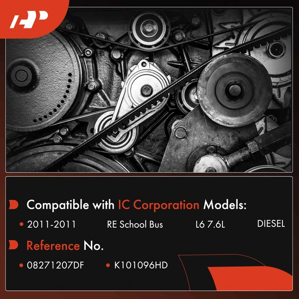 109.62 inch Heavy Duty Serpentine Belt for IC Corporation RE School Bus 2011 L6 7.6L