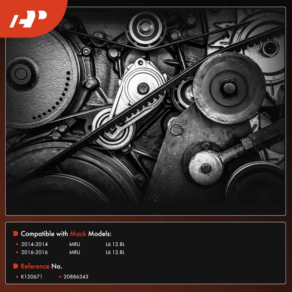 67.13 inch Fan and Water Pump Serpentine Belt for Mack MRU 2014 2016 L6 12.8L